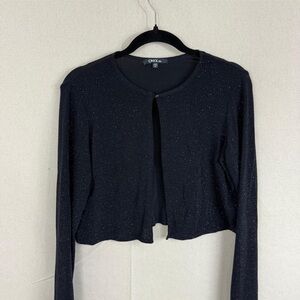 Onyx USA Black Sparkle Cropped Cardigan